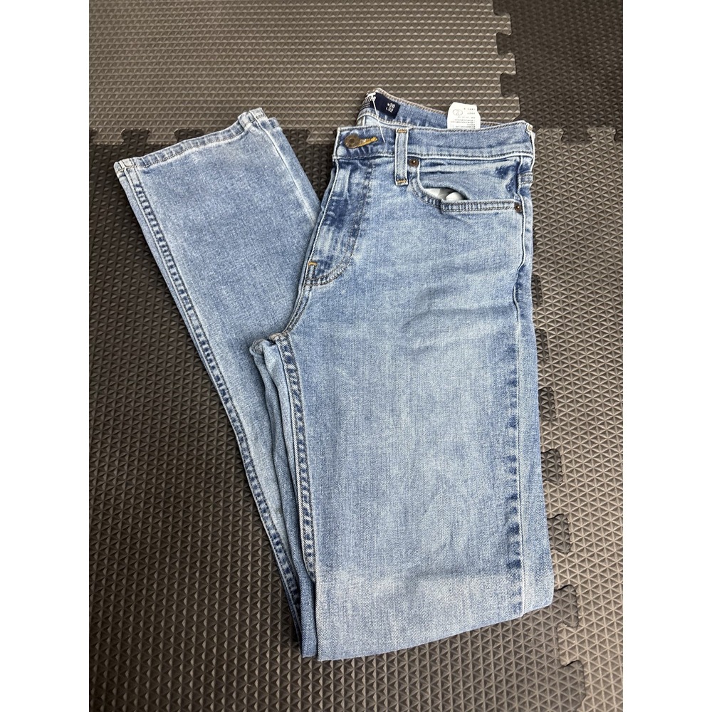 Hollister Men's W28 L32 Slim Straight Epic Flex Jeans Light Wash‎ Denim Button